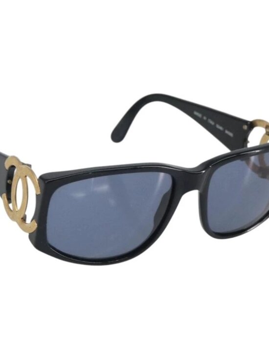 CHANEL Sunglasses plastic Black CC Auth main image 5